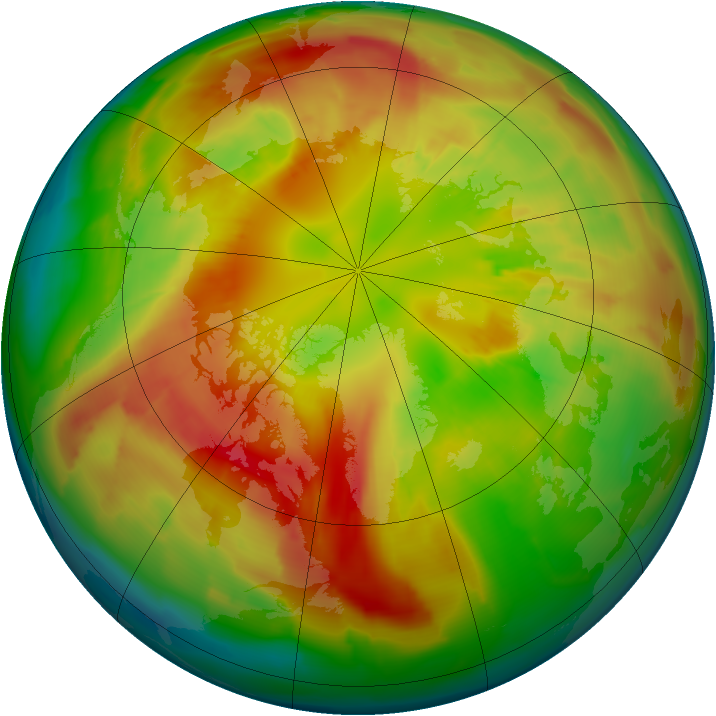 Arctic ozone map for 01 March 2012